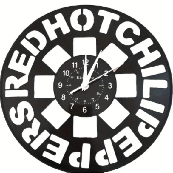NEW Red Hot Chili Peppers RHCP Vinyl Record Album Carved Wall Clock Hard AltRock - Picture 1 of 7